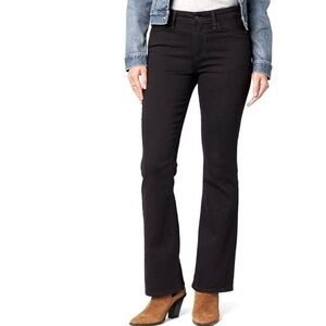 Levi's Black Mid Rise Demi Curve  Boot Cut Jeans for Versatile Style